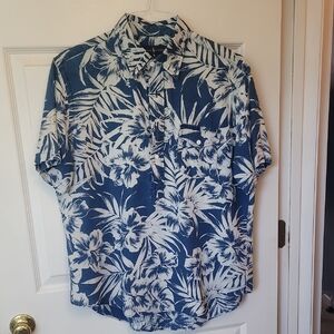 Polo Ralph Lauren Blue and White Floral Shirt